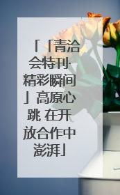 「青洽会特刊·精彩瞬间」高原心跳 在开放合作中澎湃