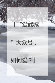 “爱武城”大众号，如何爱？