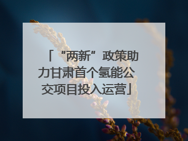 “两新”政策助力甘肃首个氢能公交项目投入运营