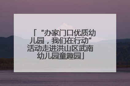 “办家门口优质幼儿园，我们在行动”活动走进洪山区武南幼儿园童趣园