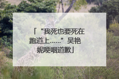 “我死也要死在跑道上……”吴艳妮哽咽道歉