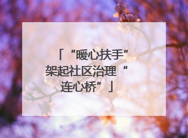 “暖心扶手”架起社区治理“连心桥”