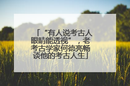 “有人说考古人眼睛能透视”，老考古学家何德亮畅谈他的考古人生