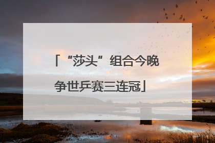 “莎头”组合今晚争世乒赛三连冠