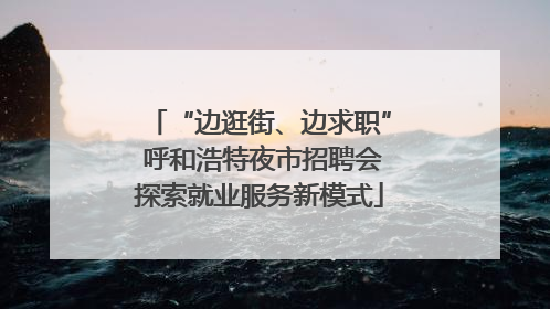“边逛街、边求职” 呼和浩特夜市招聘会探索就业服务新模式