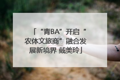 “青BA”开启“农体文旅商”融合发展新境界 戴美玲