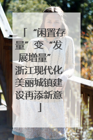 “闲置存量”变“发展增量” 浙江现代化美丽城镇建设再添新意