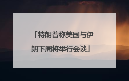 特朗普称美国与伊朗下周将举行会谈