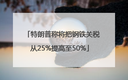 特朗普称将把钢铁关税从25%提高至50%