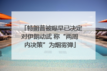 特朗普被曝早已决定对伊朗动武 称“两周内决策”为烟雾弹