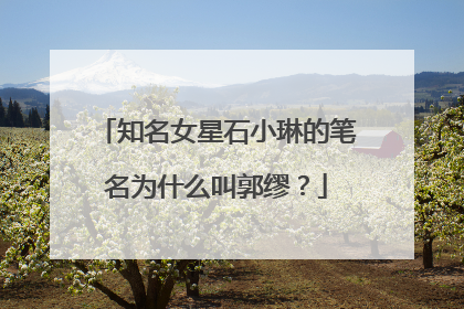 知名女星石小琳的笔名为什么叫郭缪？
