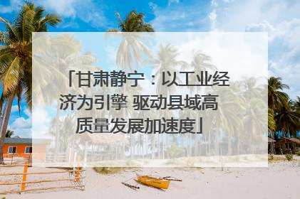 甘肃静宁：以工业经济为引擎 驱动县域高质量发展加速度