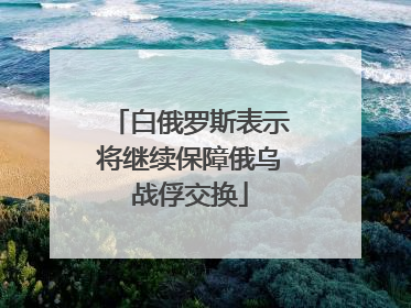 白俄罗斯表示将继续保障俄乌战俘交换