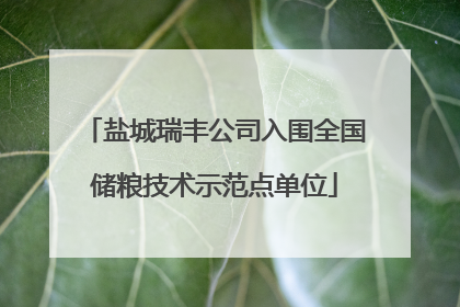盐城瑞丰公司入围全国储粮技术示范点单位