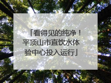 看得见的纯净！平顶山市直饮水体验中心投入运行
