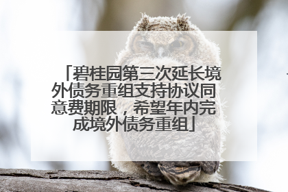 碧桂园第三次延长境外债务重组支持协议同意费期限，希望年内完成境外债务重组