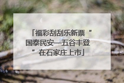 福彩刮刮乐新票“国泰民安—五谷丰登”在石家庄上市