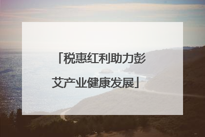 税惠红利助力彭艾产业健康发展