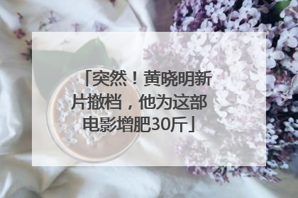 突然！黄晓明新片撤档，他为这部电影增肥30斤