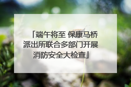 端午将至 保康马桥派出所联合多部门开展消防安全大检查