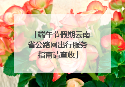 端午节假期云南省公路网出行服务指南请查收
