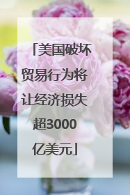 美国破坏贸易行为将让经济损失超3000亿美元
