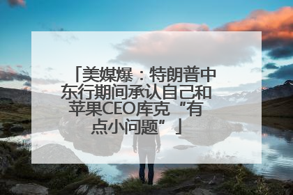 美媒爆：特朗普中东行期间承认自己和苹果CEO库克“有点小问题”