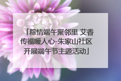 粽情端午聚邻里 艾香传福暖人心-朱家山社区开展端午节主题活动