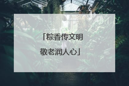 粽香传文明 敬老润人心