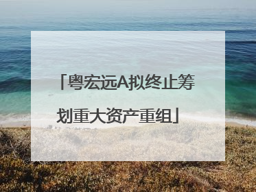 粤宏远A拟终止筹划重大资产重组
