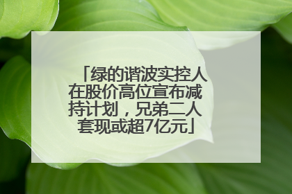 绿的谐波实控人在股价高位宣布减持计划，兄弟二人套现或超7亿元