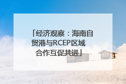 经济观察：海南自贸港与RCEP区域合作互促共进