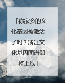 你家乡的文化基因被激活了吗？浙江文化基因图谱即将上线