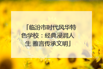 临汾市时代风华特色学校：经典浸润人生 雅言传承文明