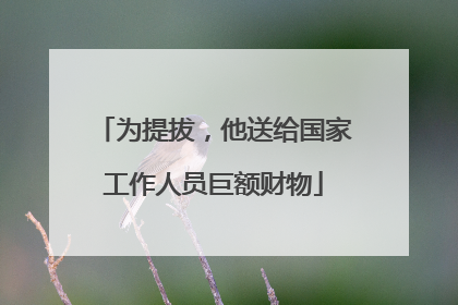 为提拔，他送给国家工作人员巨额财物