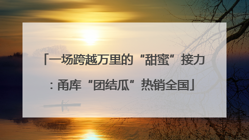 一场跨越万里的“甜蜜”接力：甬库“团结瓜”热销全国