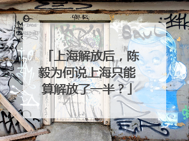 上海解放后，陈毅为何说上海只能算解放了一半？