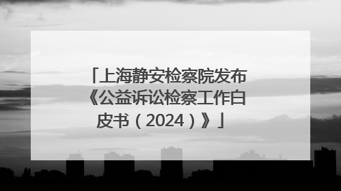 上海静安检察院发布《公益诉讼检察工作白皮书（2024）》