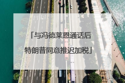 与冯德莱恩通话后 特朗普同意推迟加税