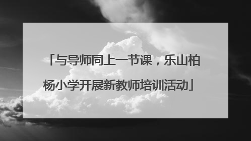 与导师同上一节课，乐山柏杨小学开展新教师培训活动