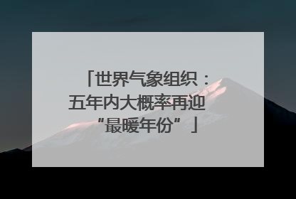 世界气象组织：五年内大概率再迎“最暖年份”