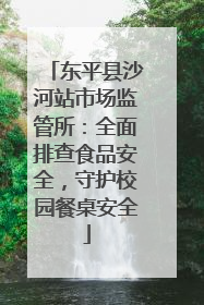 东平县沙河站市场监管所：全面排查食品安全，守护校园餐桌安全