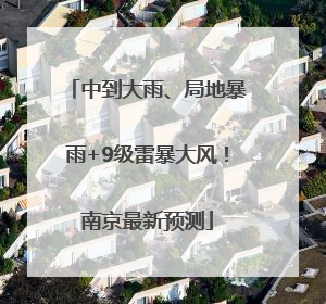 中到大雨、局地暴雨+9级雷暴大风！南京最新预测