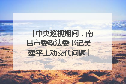 中央巡视期间，南昌市委政法委书记吴建平主动交代问题