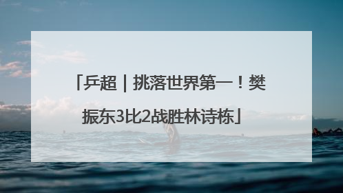 乒超｜挑落世界第一！樊振东3比2战胜林诗栋
