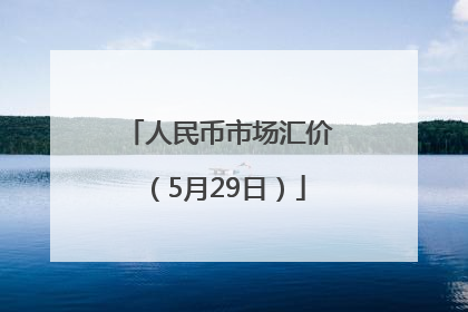 人民币市场汇价（5月29日）