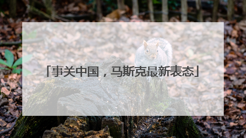 事关中国，马斯克最新表态