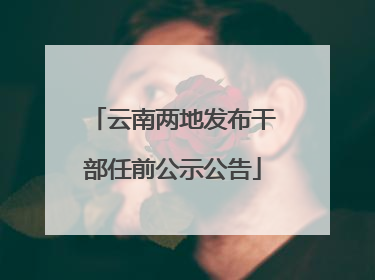 云南两地发布干部任前公示公告