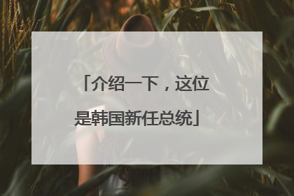 介绍一下，这位是韩国新任总统