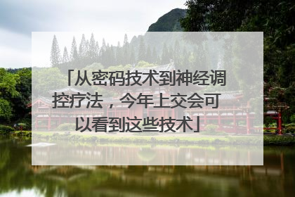 从密码技术到神经调控疗法，今年上交会可以看到这些技术